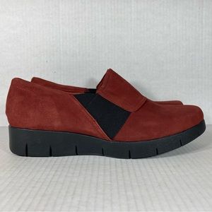 Clarks Artisan Daelyn Monarch Size 9 Wide Womens Shoes Red Black Suede Leather